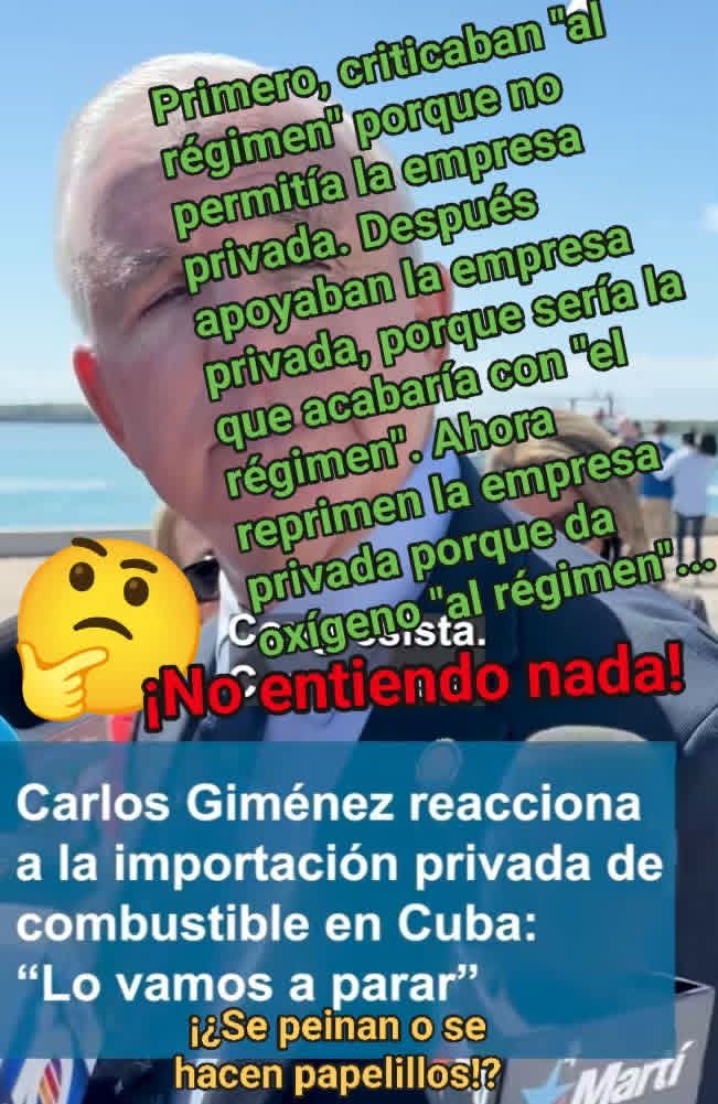 Noticias del CiberCirco anticubano:
Tanto que abogaban por la libre empresa para #Cuba, tantos seminarios que organizaron para jóvenes emprendedores, y ahora los reprimen descaradamente, tanto en Hialeah, como en Cuba... ¡Hipócritas!  #CDRCuba #TumbaElBloqueo #CubaVencerá