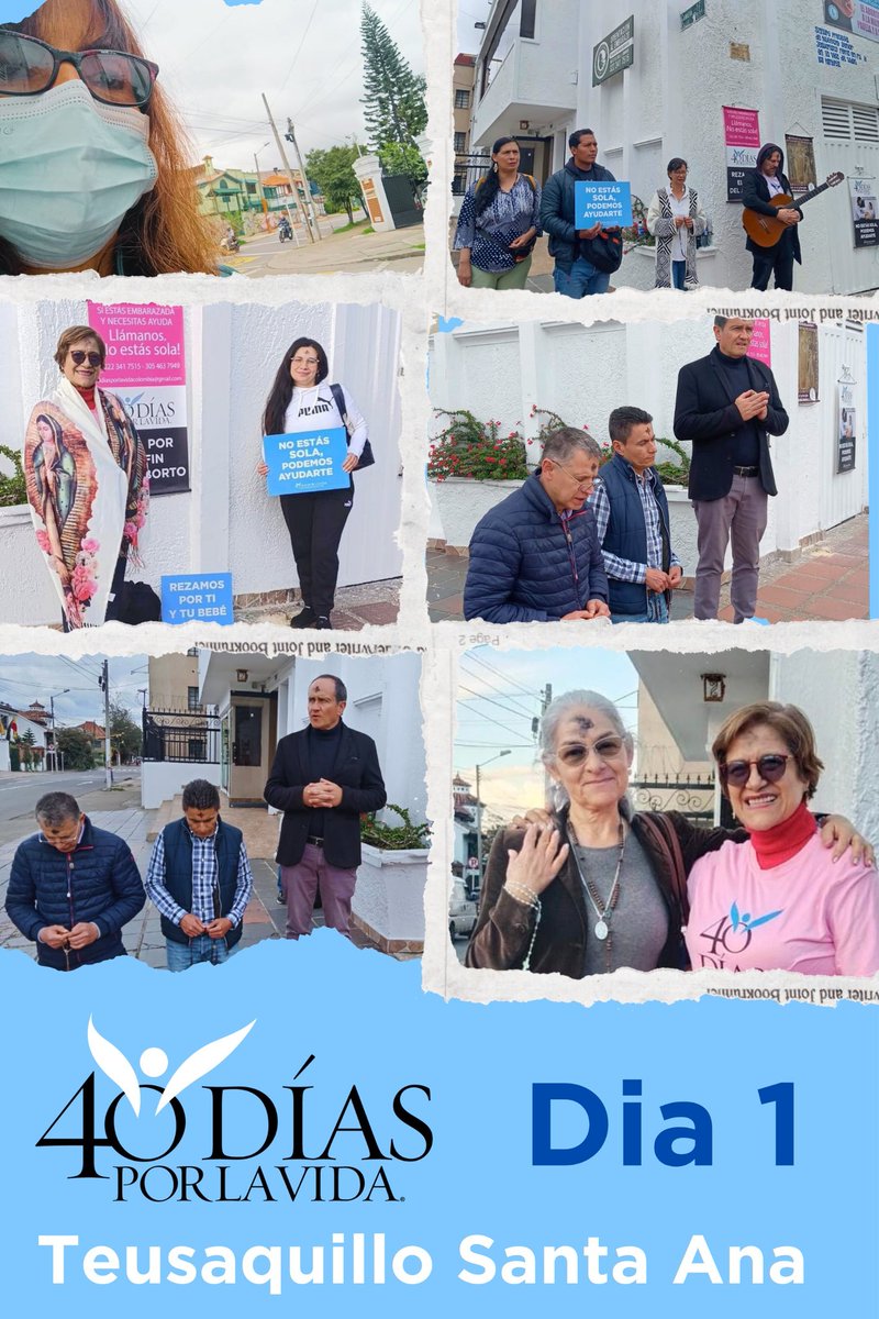 ¡Gracias de corazón a todos los orantes que hoy, en el Día 1 de 40 Días por la Vida en Teusaquillo Santa Ana, se unieron en oración y testimonio! Su presencia, oración y ayuno, fueron de gran bendición.
Un abrazo especial a nuestros guerreros Olga y Tobías, que aunque no salen en