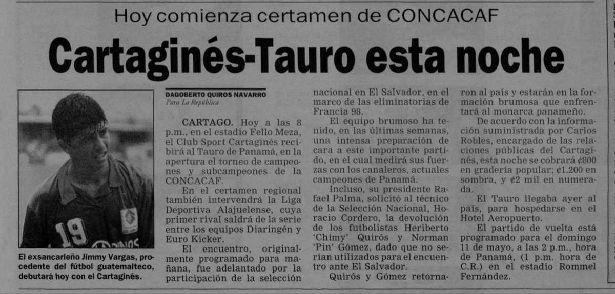 RogelioHS45's tweet photo. Pura vida 👍🏼 @FrancoRabaglio, en síntonía desde 🇨🇷 con el @Cartagines 🆚 @WhitecapsFC 🇨🇦, pasaron 28 años, 9 meses y 15 días⏳desde el último juego realizado en el 🏟️ José Rafael Ángel "Fello" Meza Ivankovich por @TheChampions, fue ante el @TauroFC 🇵🇦 el Sábado 3 de Mayo de 1997. https://t.co/yhPBSS215H