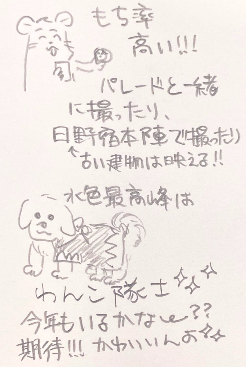 ひの新選組まつり応募締切まであと9日
ひのパレの時は日野駅のものすごいだんだら飾りを味わって下され✨今年もきっと！！街中は水色な人が多いので、グッズはなくても水色持ってると楽しくなる😆
毎年楽しみにしてるのがわんこ隊士よ！わんこ隊士隊でパレードして欲しい
#ひのパレ #ひの新選組まつり