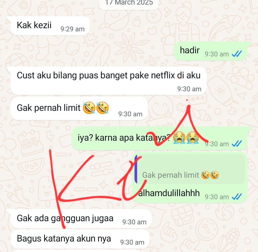fh/reseller yang lagi nyari supplier netflix bisa ke aku ya , harganya super murah buat fh/yg mau jadi fh, bisa otp fast kalo kena house hold karna aku pegang akses, acc nya strong &amp; super fast garansian, proof 300++, kalo mau intip pl dulu boleh 💗 #zonauang