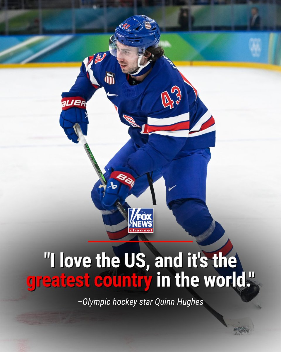 PATRIOT PLAY: NHL star Quinn Hughes became an Olympic hero for Team USA when he hit an overtime goal to lift his country over Sweden in the men's hockey qualifying round.

And his statements after the game may have made him a national hero among many Americans.

"I love the U.S.,
