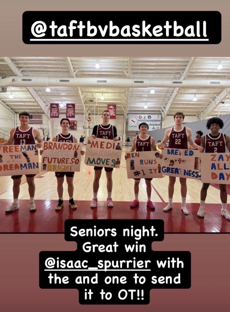 TaftBasketball's tweet image. Congratulations to the seniors! Final home game of the year is a win vs. Kent 76-72
#seniornight #dontcheatthegame