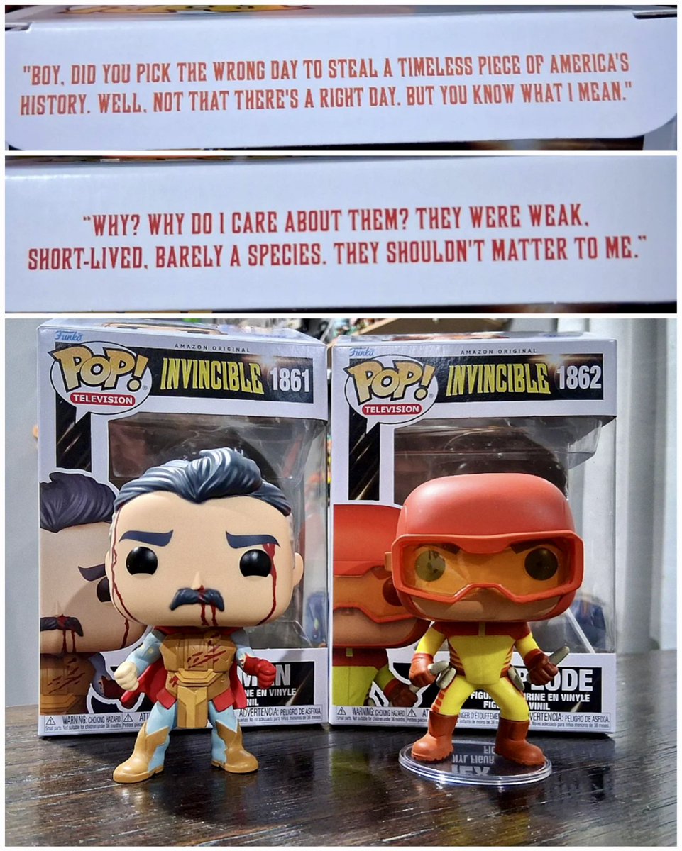FunkoPOPsNews's tweet photo. In hand! Hidden messages on the new Omni Man and Rex Plode Funko POPs! Available below ~

   EE ~ https://t.co/qqo3rIlqfI
   Amzn ~ https://t.co/DC7hTd5X8e
   FS ~ https://t.co/UXVQas1opt

Thanks @cheap_pops_13 ~ #Ad #Invincible #FunkoPOPNews #Funko #FunkoPOP https://t.co/OrLTeeutPQ