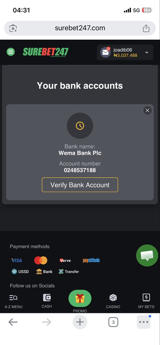AdewumiJohn15's tweet photo. @surebet247ng Release my fund in peace ooooo https://t.co/9dMUYad6CH