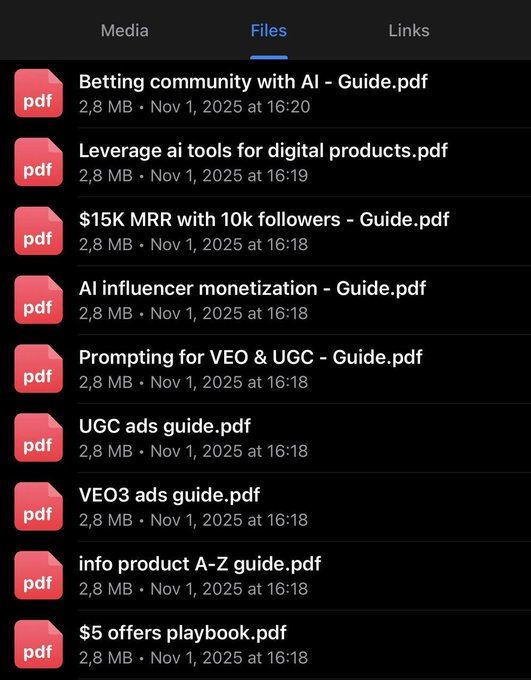 RodmanAi's tweet photo. I’ve compiled 9 exclusive guides to help you build and scale your AI income:

📘 $15K MRR with 10K Followers
📘 AI Influencer Monetization
📘 UGC & VEO3 Ads Guides
📘 Info Product A–Z Guide
📘 $5 Offers Playbook
📘 Leverage AI for Digital Products
📘 Betting Community with AI
...and more!

Normally worth $299, but I’m giving it away 100% FREE for the next 48 hours.

To get access:
1️⃣ Follow me (so I can DM you)
2️⃣ Like & Repost this post
3️⃣ Comment “SEND”

💥 Free for the first 5000 people only!