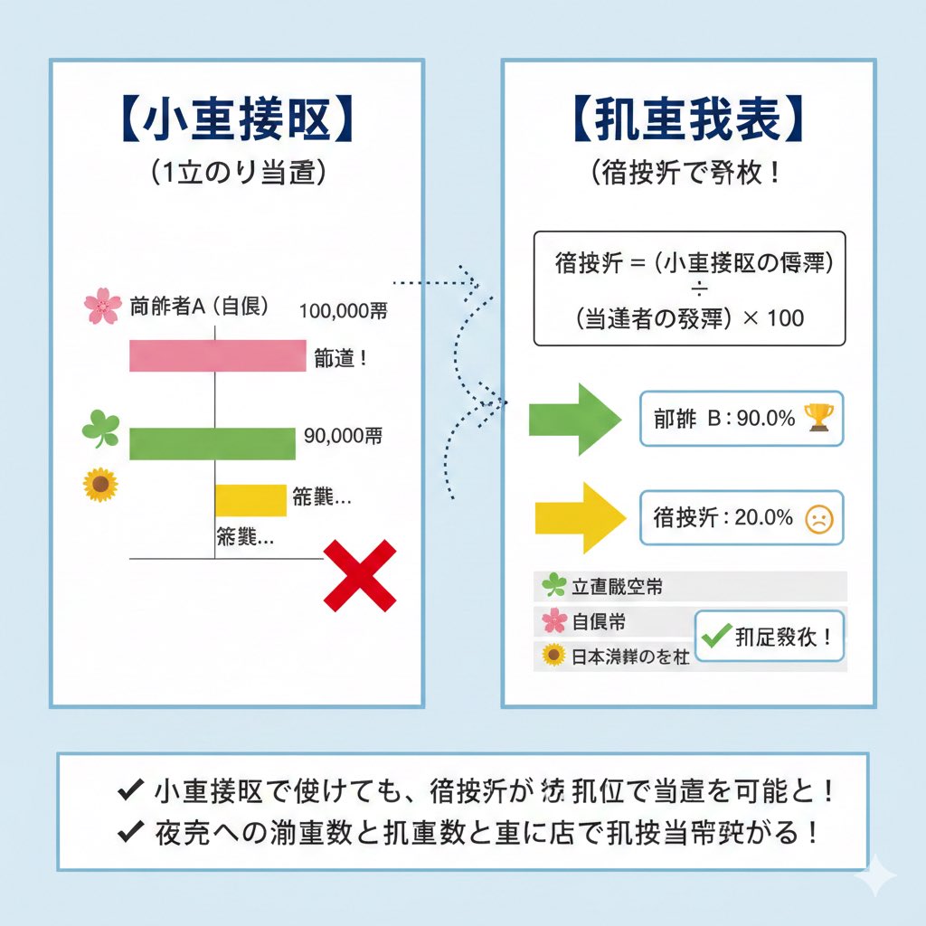 ujamecom's tweet photo. nano bananaに小選挙区のシステムの惜���率について図解してもらいました。なる方分かりやすい？ https://t.co/5Xp8UivJDF