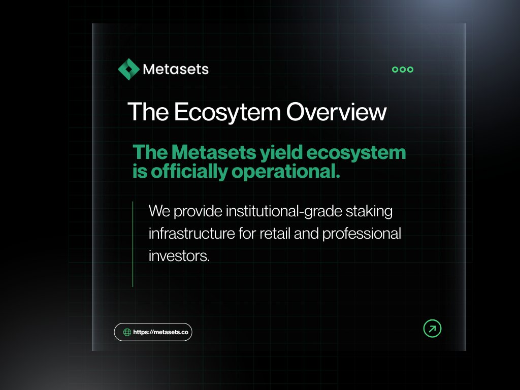 The Metasets yield ecosystem is live. 🚀  
Institutional-grade staking for retail and pros built for security, scalability, and real returns.  
Start staking: metasets.co #Metasetsco #Staking #CryptoYield