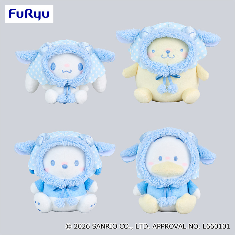 サンリオ ポチャッコ シナモロール ポムポムプリン ぬいぐるみ ふわふわスノー 2/25 10時 スタート予定！】 🌟#ナムコ限定🌟 『ポムポムプリン Fluffy