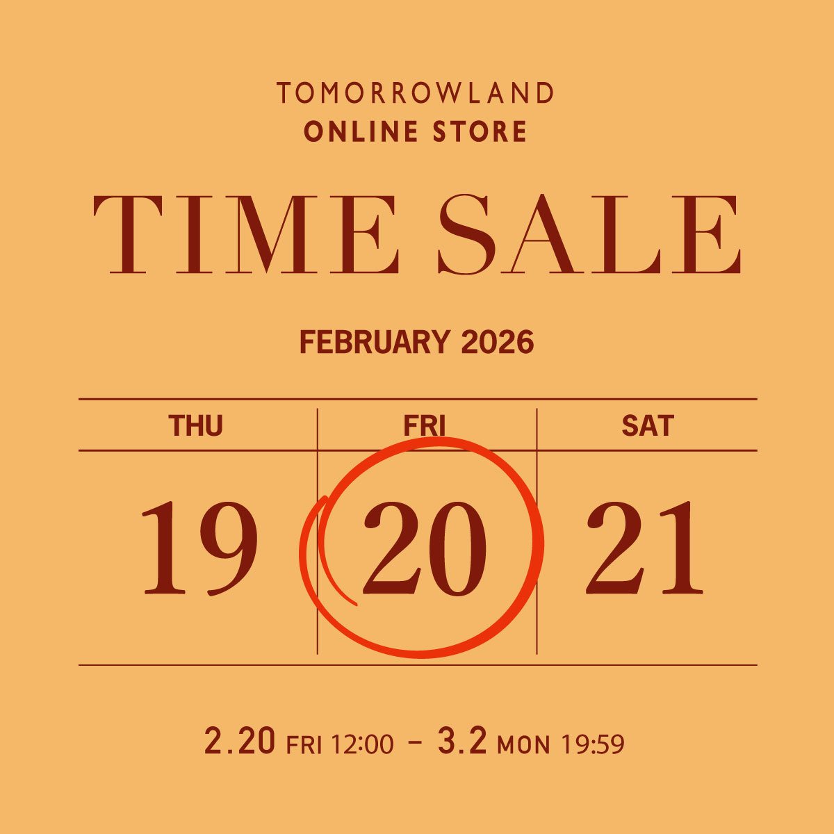 tomorrowlandltd's tweet photo. ⏰タイムセール開催中
 オンラインストア限定 

期間中はお得にお求めいただけるアイテムを多数揃えております。 ぜひこの機会に、お買い物をお楽しみください。  

【開催期間】
2026年2月20日(金)12:00〜3月2日(月)19:59
https://t.co/4dwBGjKEO2 https://t.co/4raiNf9zbj