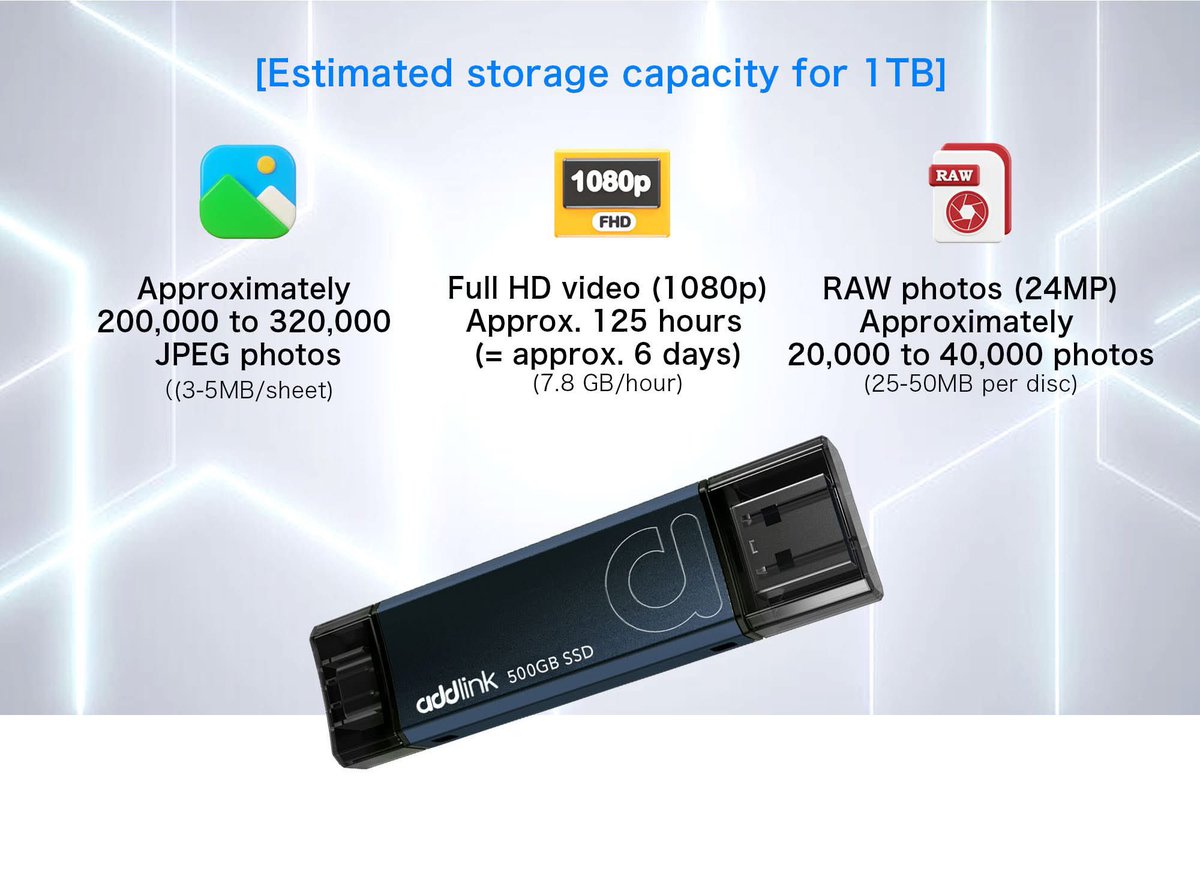 addlinkchannel's tweet image. P50 1TB — store everything in one place: photos, videos, files, and more.
Plug in, back up, and take it anywhere. 📸🎬💾

US👉shorturl.at/p2LdE
UK👉shorturl.at/gD6pL
JP👉shorturl.at/X94aR
#PortableSSD #USBC #USBTypeC C #ContentCreator #VideoEditing #PhotoBackup