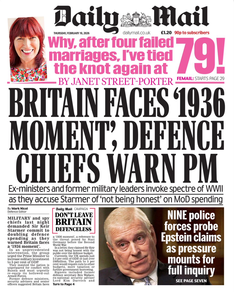 Britain lacks the mass, readiness and resilience needed to produce a credible deterrent.

Defence On The Brink's letter to Keir Starmer calling for defence spending to be doubled to 5% of GDP.

This is our 1936 moment.