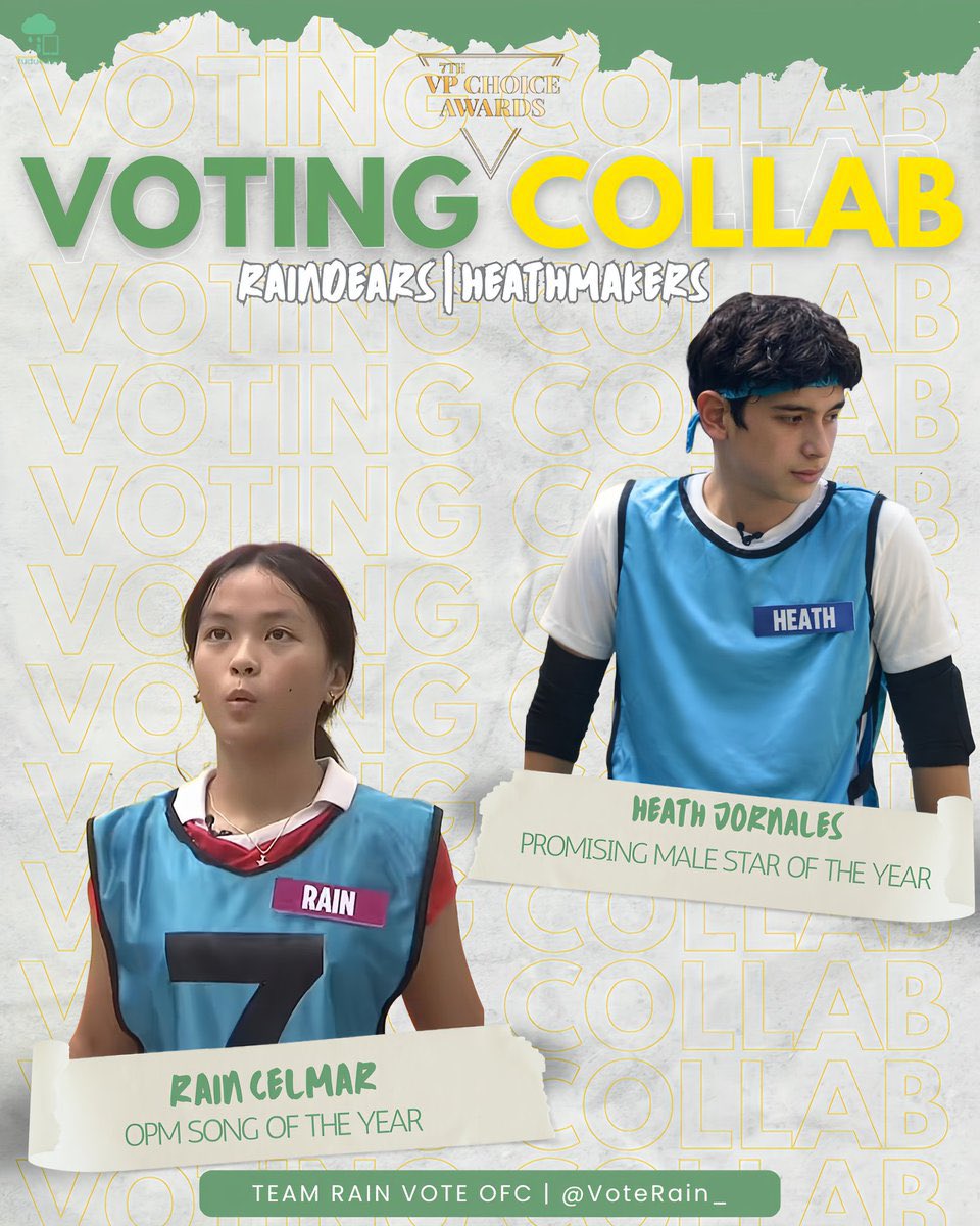 ✨ 3𝐑𝐃 𝐎𝐅𝐅𝐈𝐂𝐈𝐀𝐋 𝐂𝐎𝐋𝐋𝐀𝐁𝐎𝐑𝐀𝐓𝐈𝐎𝐍 ✨

Raindears, we are officially announcing our collaboration with Heathmakers for the VPCA votings!

𝐂𝐚𝐭𝐞𝐠𝐨𝐫𝐢𝐞𝐬 𝐭𝐨 𝐒𝐮𝐩𝐩𝐨𝐫𝐭: 📌

𝑯𝒆𝒂𝒕𝒉’𝒔 𝑪𝒂𝒕𝒆𝒈𝒐𝒓𝒚
✨ 𝙋𝙧𝙤𝙢𝙞𝙨𝙞𝙣𝙜 𝙈𝙖𝙡𝙚 𝙎𝙩𝙖𝙧 𝙤𝙛
