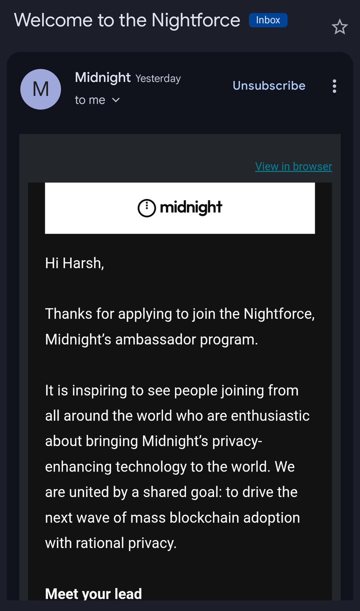 Stepping into the privacy layer of Web3.

Building in the Cardano ecosystem and now diving deeper into Midnight’s privacy first innovation.

Time to explore Midnight closely, contribute, and grow with the community.
<a href="/MidnightNtwrk/">Midnight</a>