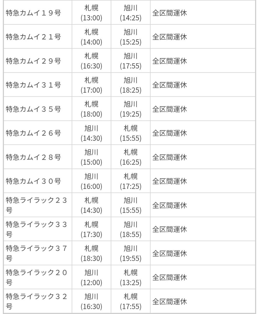 ライラック25号は運休決定してない
これなら行けるか？