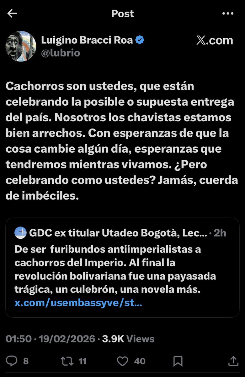 penduloVe's tweet photo. Tienen 26 anos en el poder tienen, jefes de calles  juntas parroquiales, alcaldias, asambleas regional y nacional de cada estado  gobernaciones, la presidencia los ministerios y @Lubrio está arrecho porque el país no avanza, y tiene la  esperanza de que la cosa cambie #Imbecil https://t.co/vlQXtiQDdY
