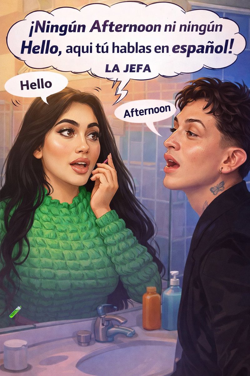 Ningún Hello, aquí se habla español. 🤣🧪📺🔥🏠 <a href="/LCDLFTLMD/">La Casa De Los Famosos</a> #JailyneOjeda #Kunno #lcdlftlmd