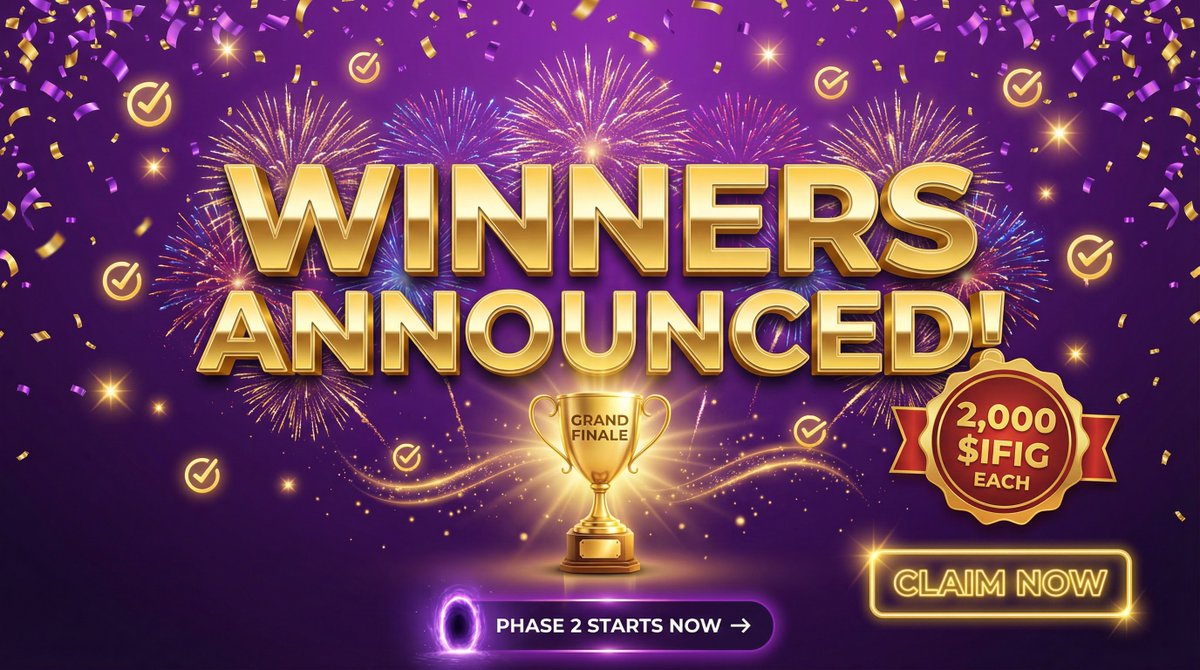 🎆 DAY 14 GRAND FINALE — WINNERS ANNOUNCED! 🎆                                                                                                                           

Phase 1 has officially ended! Thank you for an incredible journey! 💜

  🏆 All valid participants WON 2,000