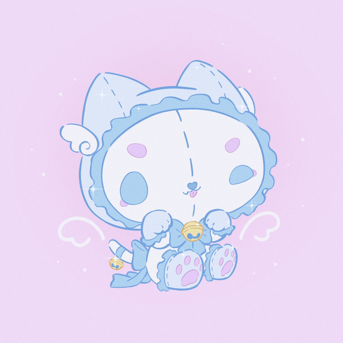 ねこてんし🪽🩵 ボクほんとに天使になれるかな もっときらきらしなきゃ