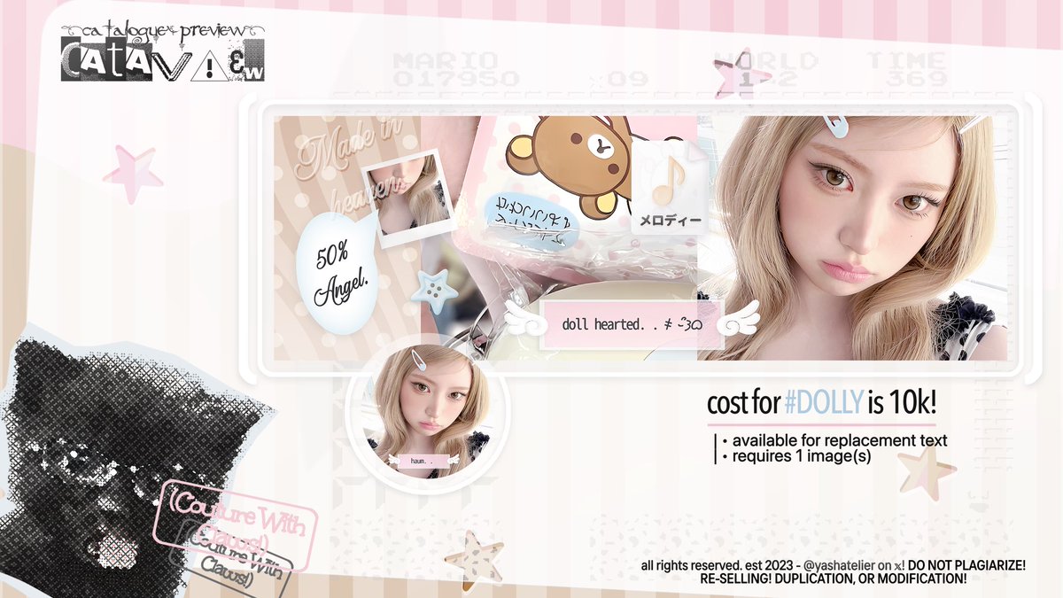 yashatelier's tweet image. 🐈‍⬛ help repost. . thanks a bunch!

hi! ⭒ yasha mau ngenalin satu anak baru namanya ⵌ DOLLY &amp;gt; mohon bantu ospeknya, teman-teman! 🪽 dan kalau dirasa ada yang kurang aman, bisa hmu politely melalui DM. terima kasih banyak! + all five layouts shown here are for sale. 💭

#zonauang