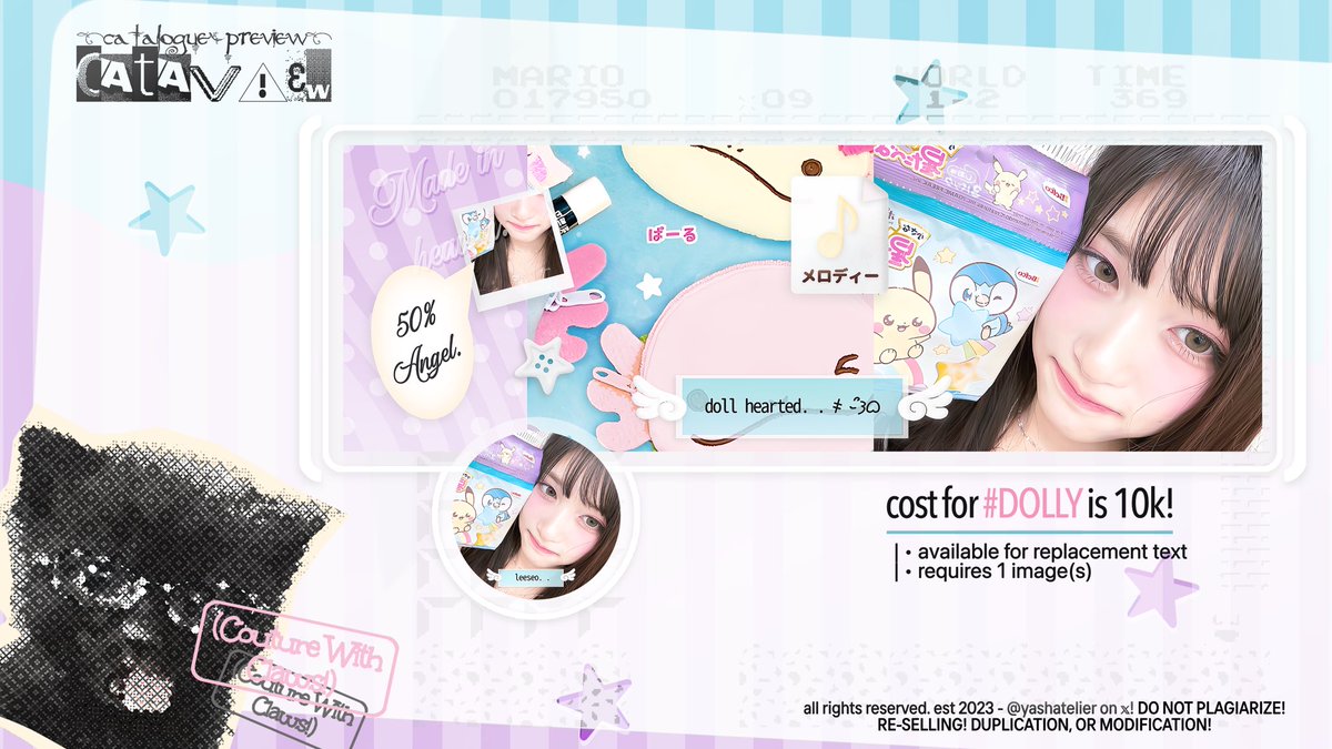 yashatelier's tweet image. 🐈‍⬛ help repost. . thanks a bunch!

hi! ⭒ yasha mau ngenalin satu anak baru namanya ⵌ DOLLY &amp;gt; mohon bantu ospeknya, teman-teman! 🪽 dan kalau dirasa ada yang kurang aman, bisa hmu politely melalui DM. terima kasih banyak! + all five layouts shown here are for sale. 💭

#zonauang