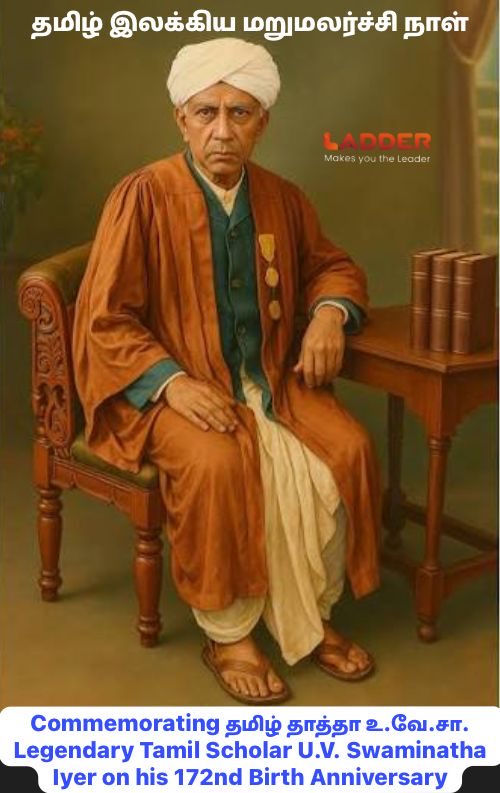 Chezhiyan_K's tweet photo. தமிழ் இலக்கிய மறுமலர்ச்சி நாள் வாழ்த்துகள்!
Commemorating Tamil Thatha #UVeSa on his 172nd Birth Anniversary https://t.co/stXu6Zdo63