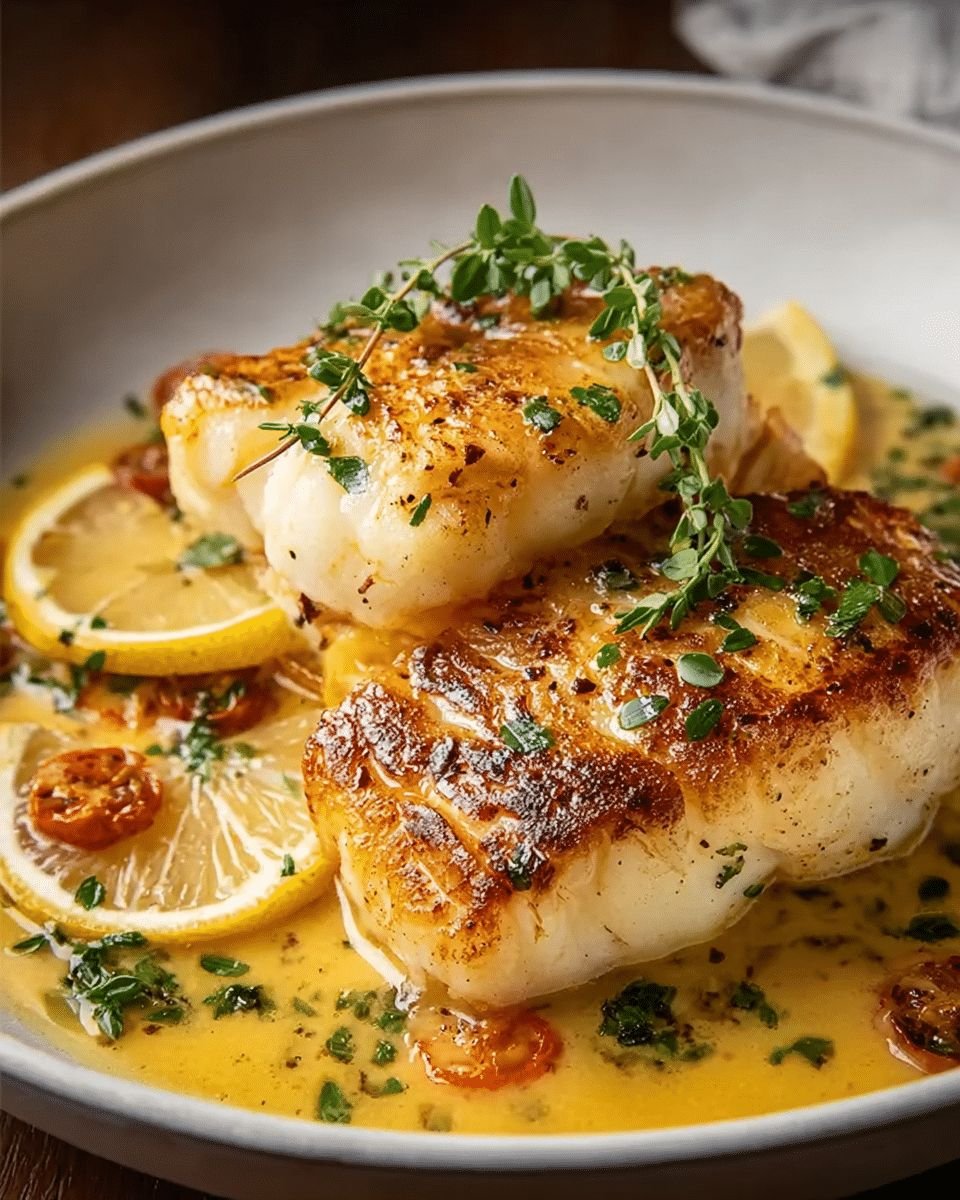 Pan-Seared Cod with Lemon Butter Sauce