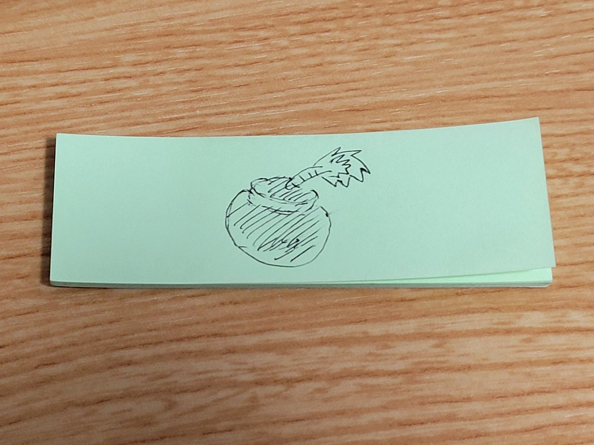 次の配信で爆弾処理忘れないように付箋用意しましょう！と言って頂いたのでもう大丈夫です💣️