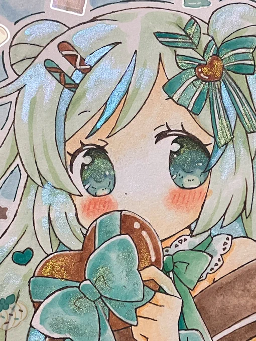 コミティアに出すミニ色紙と豆色紙たちです本用に生まれた子達を描きました ミニ色紙の方はキラキラしてます