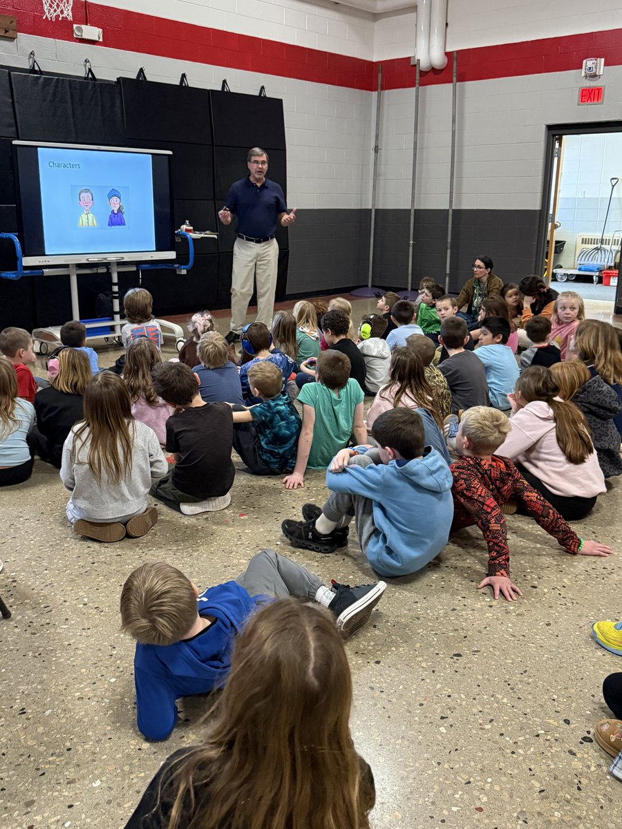Author David A. Kelly was at Fairview today thanks to our PSO! We enjoyed learning about his Ballpark Mysteries series! He let us in on a secret about some research he did in Green Bay for a Football Mysteries book too!