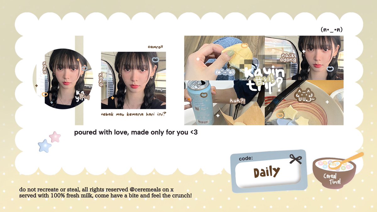 ceremeals's tweet image. help rt ya! thank you🍡

halo aku punya 4 layout ready stock karina update baru dengan special price 10k only edisi menyambut ramadhan, free retext all yahh so let's go jajanggg dan ketuk dm aku skrg jgk!! 😋🍥🥘 #zonauang #zonajajan