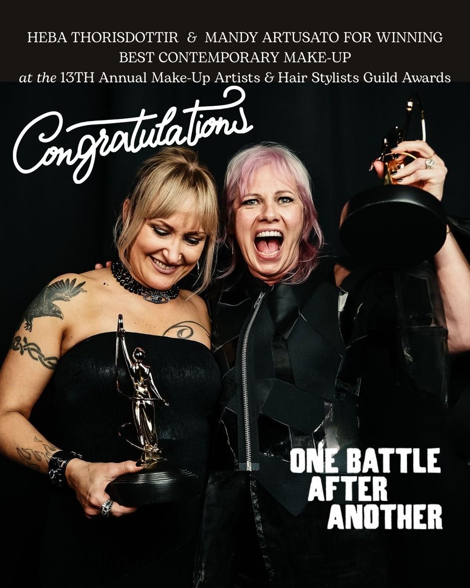 Congratulations Heba and Mandy for your well deserved win!🏆CV Skinlabs is proud to have played a part in the successful production of this noteworthy film!🏆One Battle Another Another is epic! Thanks for taking CV Skinlabs along for the ride 😘