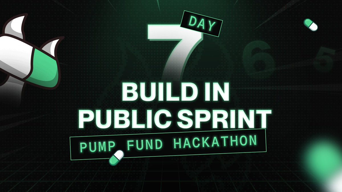 6 days left until the @pumpfun hackathon deadline (feb 25).

your token can still shine if you ship nonstop.

listen hard, adapt fast, let the market steer
show up irl, build trust
convert holders → users: streaks, real actions
one goal: solve one real, painful user problem