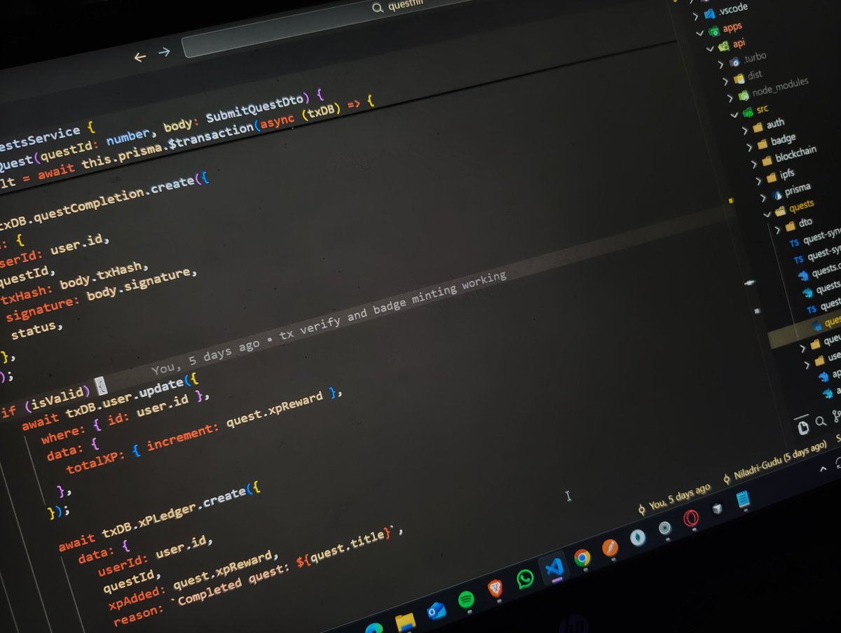 dev_niladri's tweet image. Day 9 of 60 | QuestFi (Consumer dApp) | Project 1/6 ✅

QuestFi MVP is LIVE! 🚀 Deployed frontend on Vercel, backend on AWS EC2 (cron jobs killed serverless plans—lesson learned after half a day of pain 😅).

One down, five to go. Kicking off Project 2 today! 💪