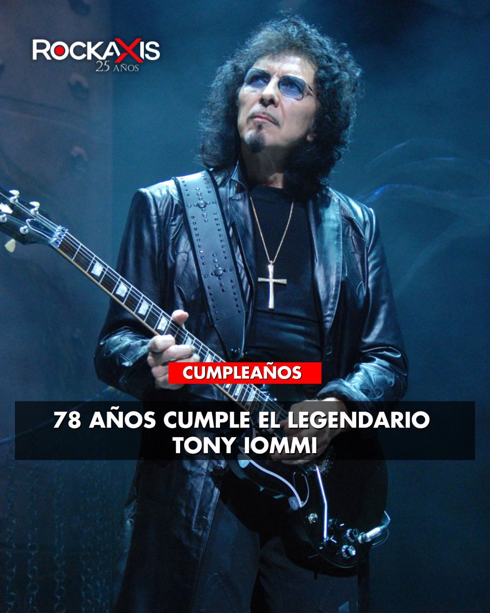 🎉 ¡El creador del heavy metal está de cumpleaños!🤘

📆 Un 19 de febrero de 1948 nació Tony Iommi, guitarrista, fundador de Black Sabbath y figura clave en la creación del heavy metal. Con sus riffs oscuros, afinaciones más graves y una forma única de tocar -forjada incluso tras