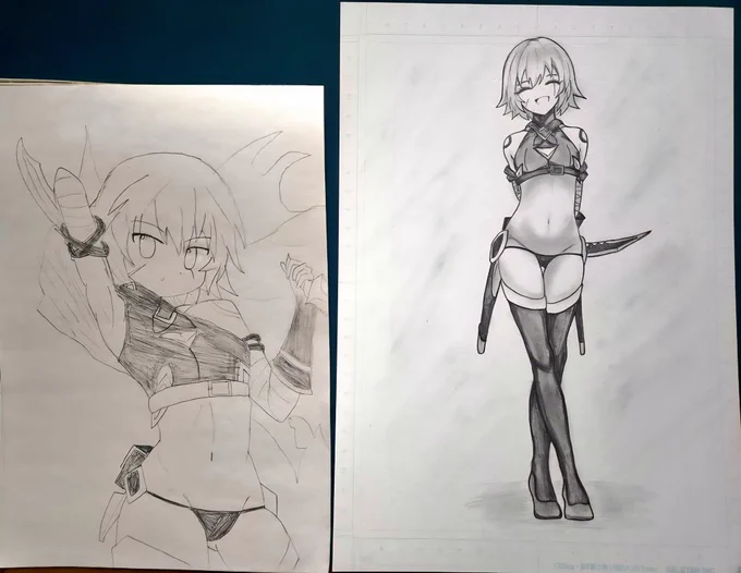 #初描きの推しと最近描いた推しを比べてみる見た人もやる
左のジャック描いたの学生の頃だから…
「7年前」かぁ、 