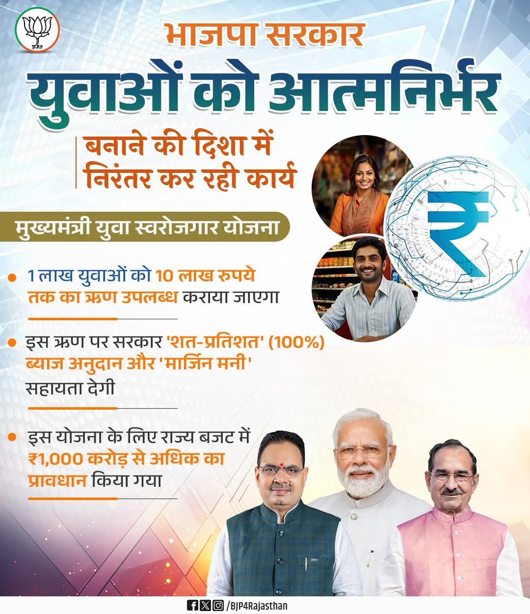 भाजपा सरकार युवाओं को आत्मनिर्भर बनाने की दिशा में निरंतर कर रही कार्य!