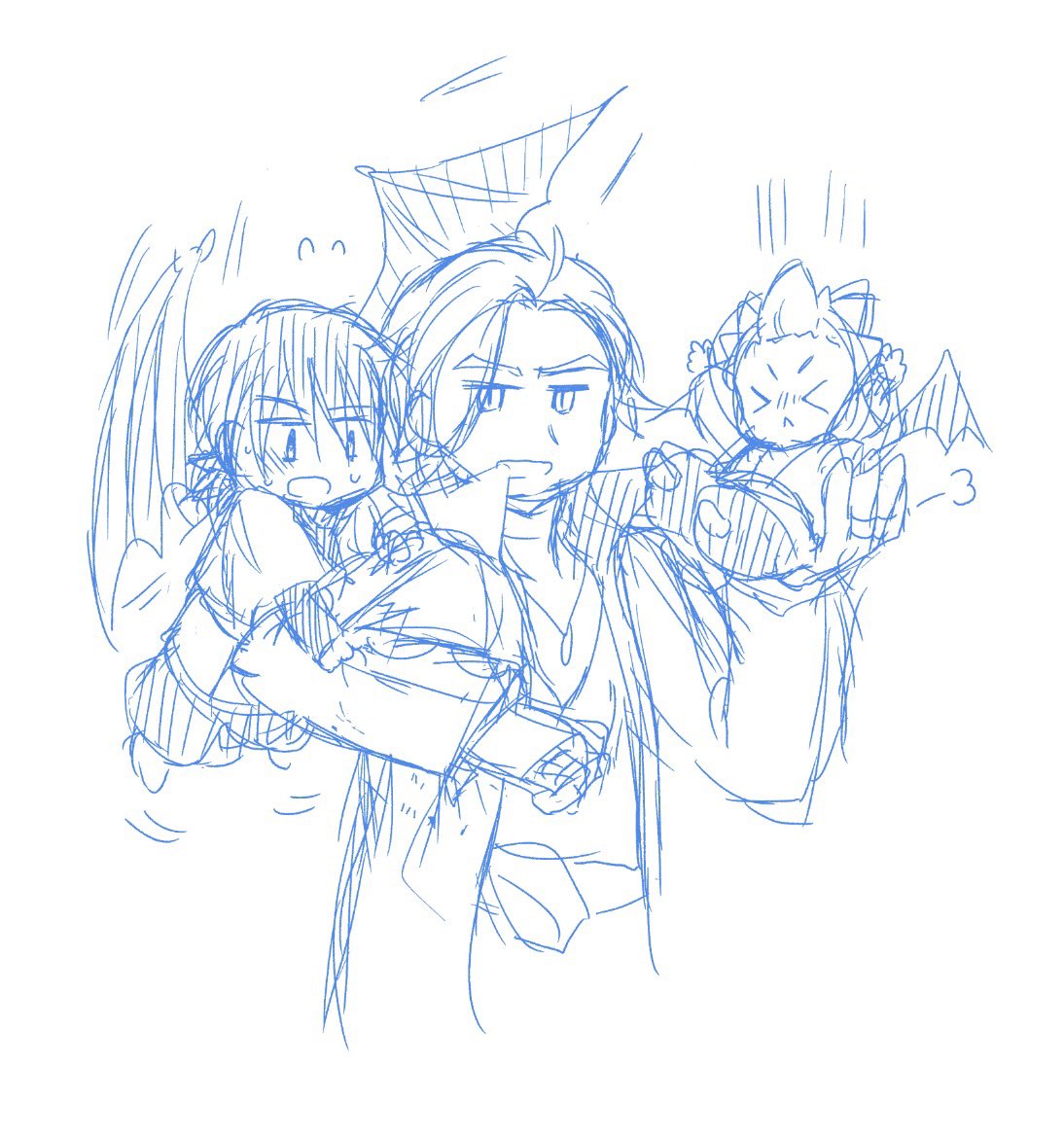 池年さんと甲乙ちゃんの飛行訓練。