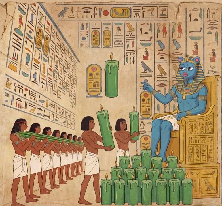 Yelling about $BRETT dying means you’re straight up fighting history!

Archaeologists just found some evidence…

$BRETT was already the king back in the days of the pharaohs and he’s planning to rule forever!