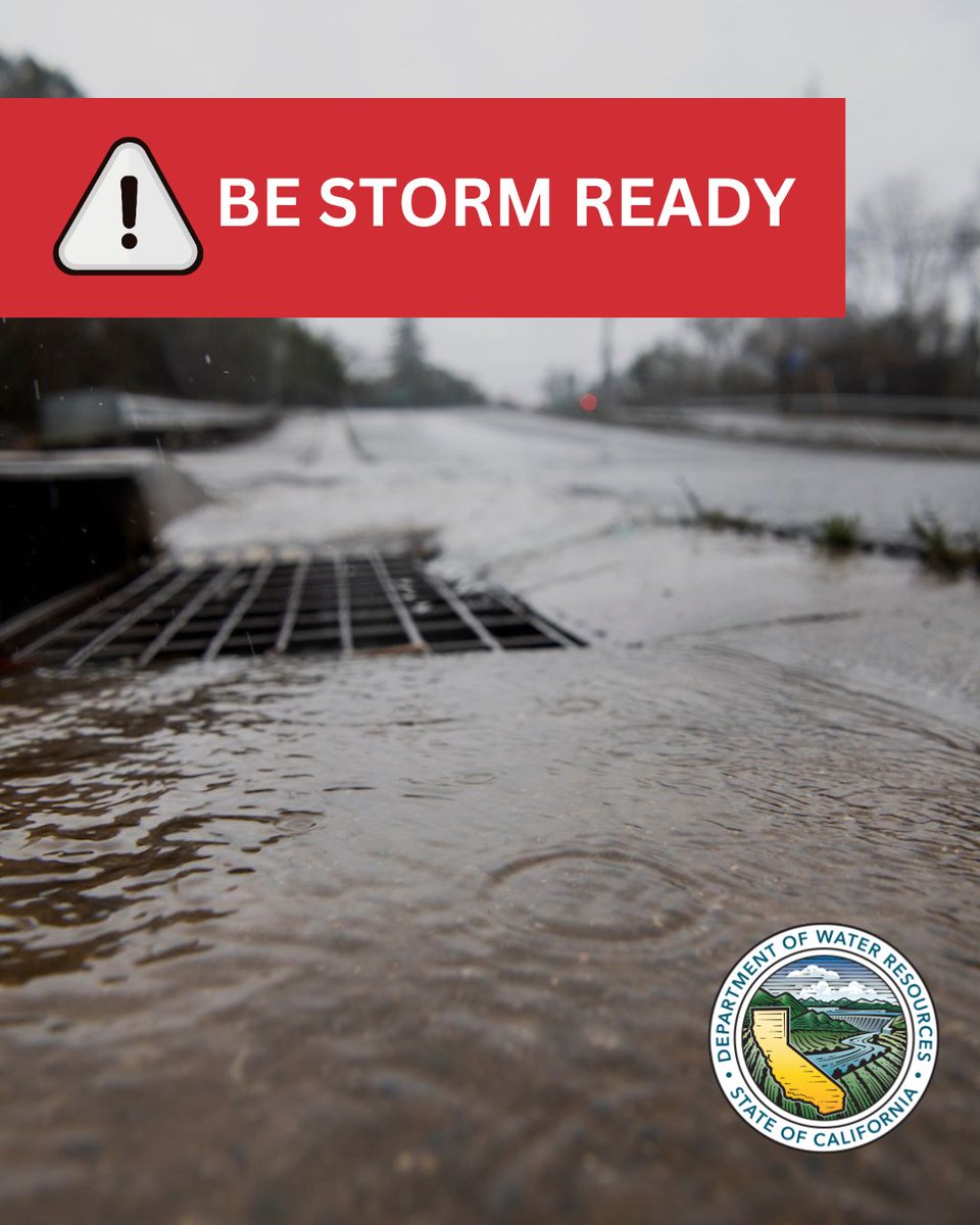 CA_DWR's tweet image. Are you storm ready? Now is the time to prepare! Have a plan, get your emergency preparedness kit ready, and learn more important tips at ready.gov.
#Prepare #California #Rain #Storms
