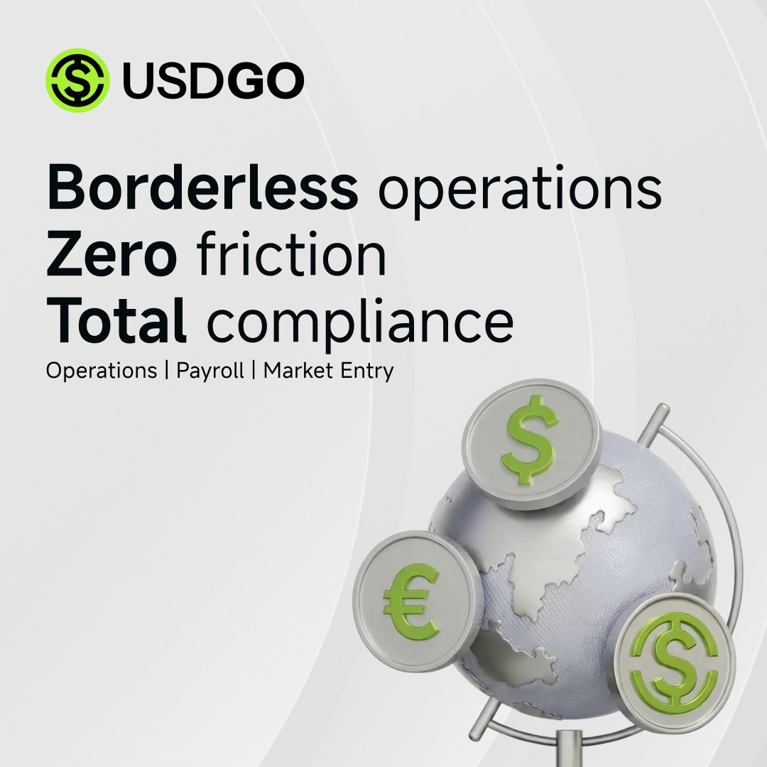 Borderless operations. Zero friction. Total compliance.

That's USDGO for enterprises tackling global challenges head-on.

🟢 Borderless Operations: Launch into new markets without banking delays. Same-day cross-border payments across time zones, supporting payroll for