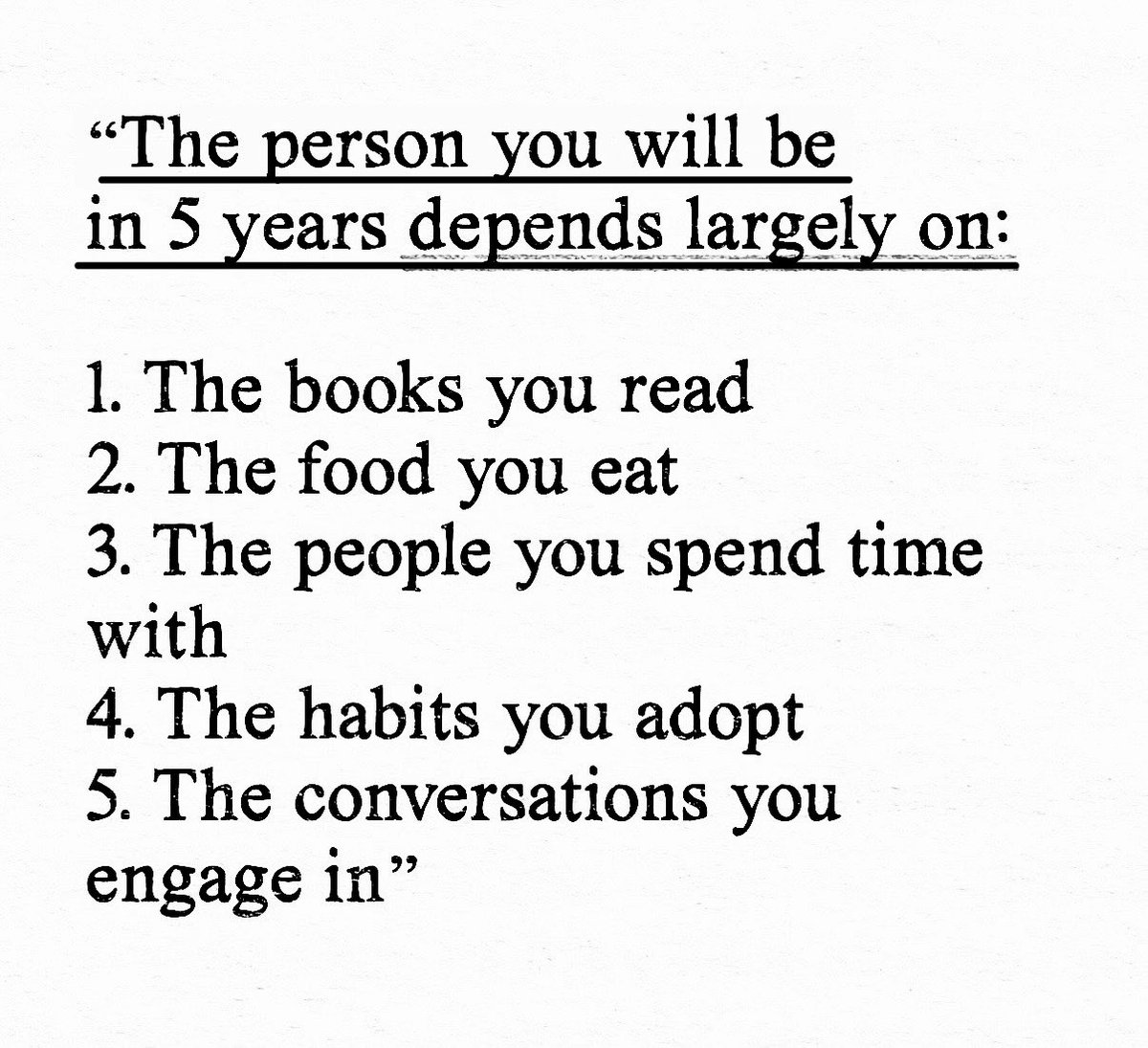 The person you will be in 5 years: