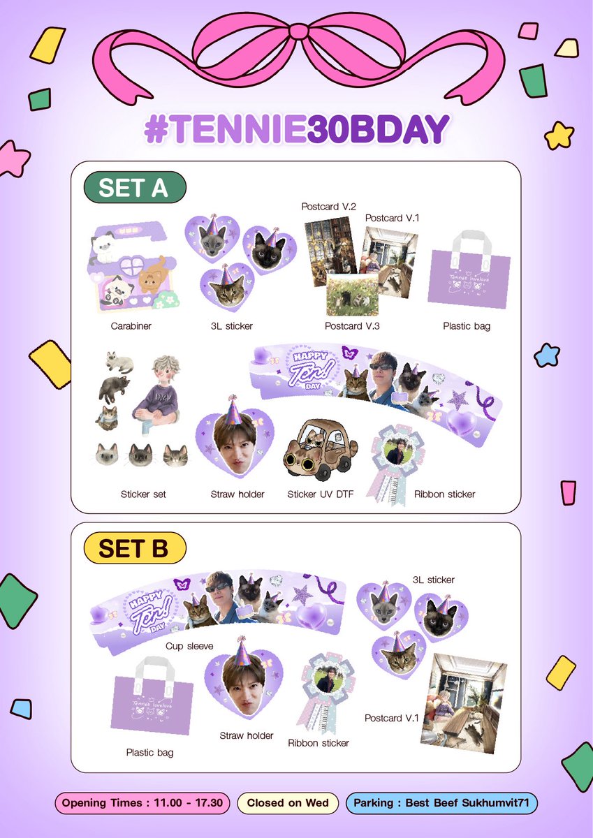 porlee22's tweet image. ♡ 2026 TENLEE BIRTHDAY CAFE&amp;amp;MINI GALLERY ♡

📍 CHUMCHUMGROCERY (pet friendly)
🗓 23 Feb - 1 Mar
🏡 11 am - 5.30 pm
🔐 closed on Wed
🚗 Parking: Best Beef Sukhumvit71

💜 สำหรับเลิฟลี่ท่านไหนที่สนใจเข้ามาเก็บโปรเจคทางร้านยินดีต้อนรับทุกคนนะคะ 💜

สอบถามรายละเอียด dm : @woon07