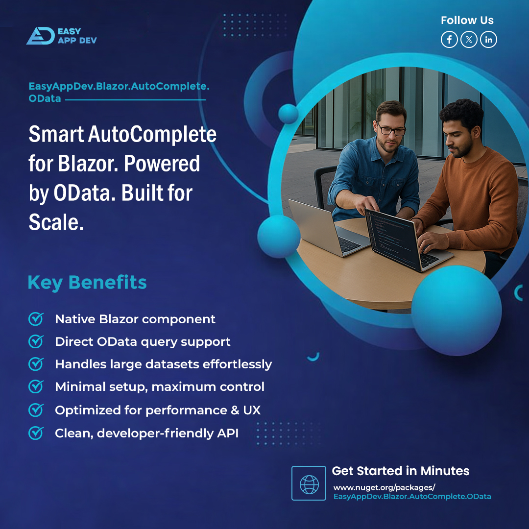 ahmednur_twitte's tweet photo. AutoComplete for Blazor apps with OData filtering &amp; async search
https://t.co/l7yW5eYAXT
https://t.co/DEz4op38I3
#Blazor #DotNet #NuGet #OData #CSharp #WebDev
#OpenSource #DevTools https://t.co/IlI9ZgCNP8