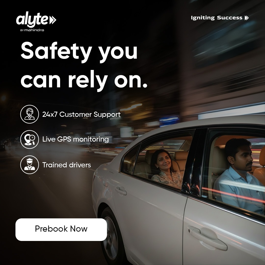 Mahindralog_MLL's tweet photo. Early mornings. Late nights. Tight schedules.
Wherever work takes you, Alyte ensures your journey is secure and seamless with verified chauffeurs and real-time tracking.
Download the app: https://t.co/tZD6Jr0tBe
#Alyte #ComfortMeetsTrust #AirportCab #MahindraLogistics https://t.co/W7EGU2bAvo