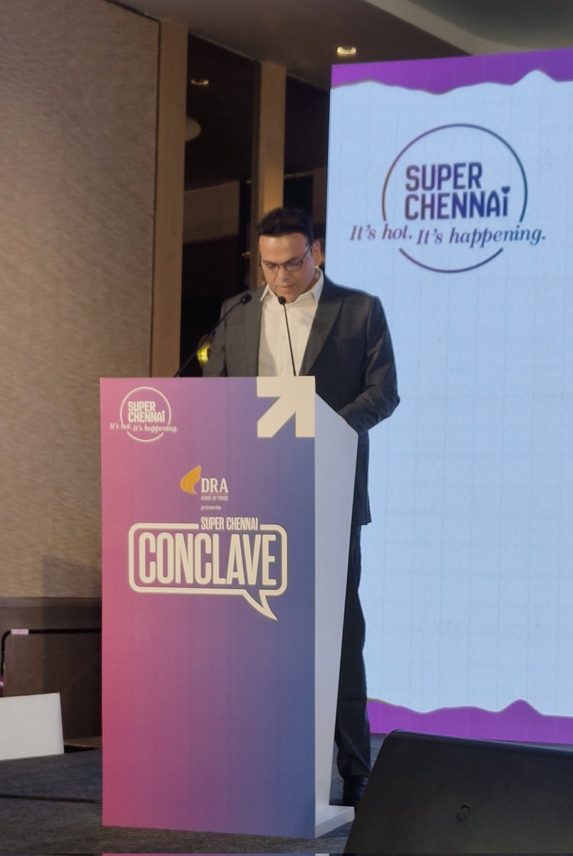 Ranjeet Rathod, Managing Director of Super Chennai
#SuperChennai is not just about branding, but building a city. We want Chennai to be among the top 100 cities of the world, he said. 
#SuperChennaiConclave