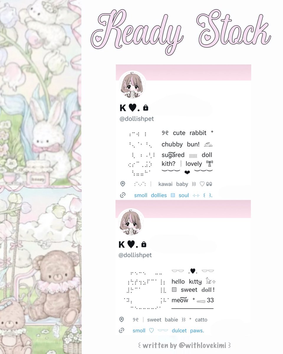 withlovekimi's tweet photo. ⠀
⠀♥︎  ︴꒰⠀help retweet? arigatOu!⠀꒱
⠀╭──⠀#zonauang ୨୧

⠀Moshi⠀__⠀mOsh?⠀ready⠀stock⠀🧁
⠀🎀🍧⠀wording⠀🍬⠀bio + loc + link ⠀⠀
⠀siap⠀dibeli!⠀⭐️ 𓈈⠀sekarang!  :¨ ·.· ¨:
⠀ⓘ  ☆⠀harga:⠀IDR⠀8.500⠀coins⠀🥣

⠀꒰⠀꒱⠀⑅⠀kindly check ALT (!) 💭
⠀ https://t.co/10EXIXjkyf