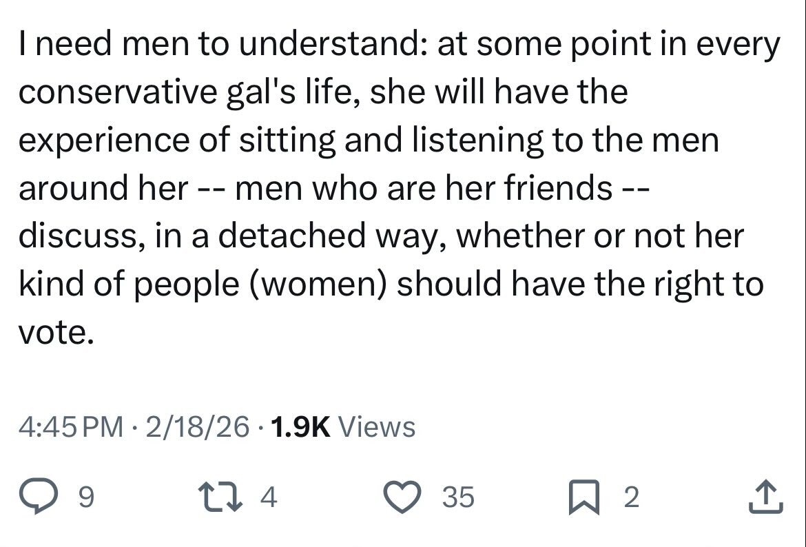 PastorTrey05's tweet image. I’m not gonna lie: this seems like a very good reason to not be a “conservative gal”
