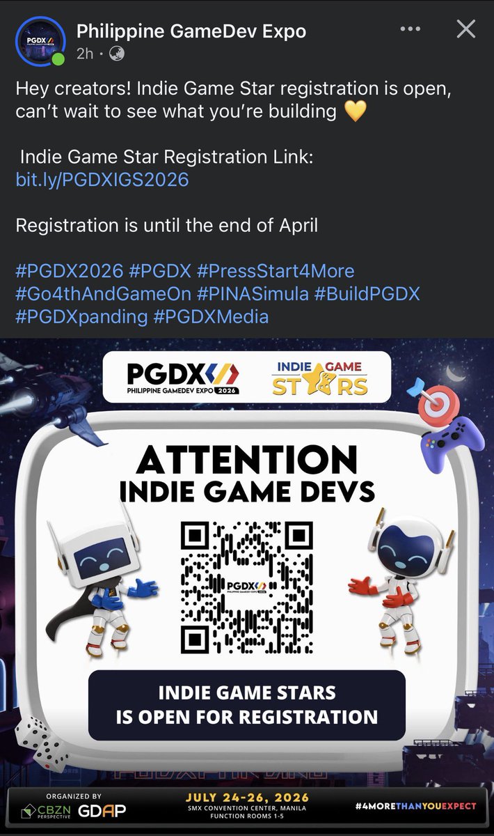 Indie devs!!! Pleeeeease apply to this!

I really enjoyed roaming around PGDX last year bcs of the indie games!!! I promise that I will be there to check out your game 🥹