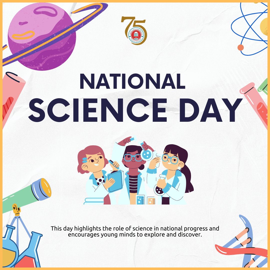 UsoIndia's tweet photo. 🔬 Celebrating National Science Day by inspiring curiosity, innovation, and discovery in young minds.
Let us explore, question, and learn through science for a brighter future. ✨🧪
#USOIndia #NationalScienceDay #ScienceForProgress #usoat75 https://t.co/hT53ro67j8